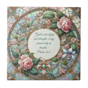 Pastel Rose Garden Customizable Bible Verses  Tile