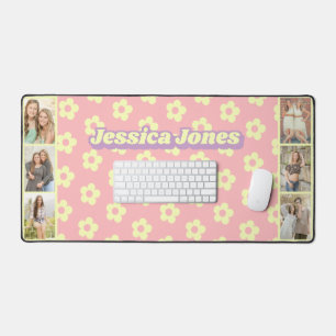 Pastel Rose Jaune Cute Daisy Nom Photo Collage