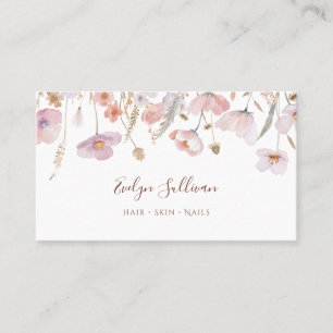 Pastel rose lilas fleur sauvage carte de visite