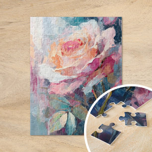 Pastel Rose Modern Abstract Painting Jigsaw Puzzle