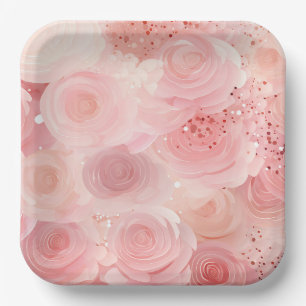 Pastel Rose Paper Plates