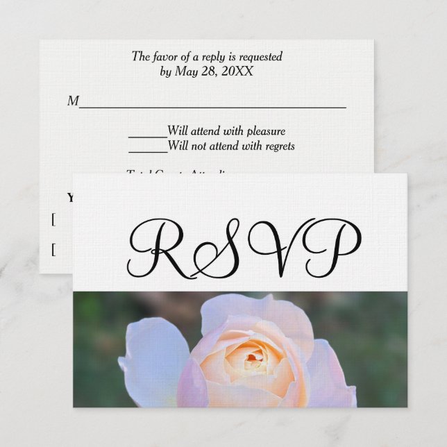 Pastel Rose Rose RSVP (Devant / Derrière)
