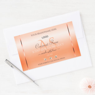 Pastel Rose Salmon Product Label Monogram and Logo