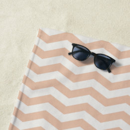 Pastel rose zig zag stripe geometric beach towel
