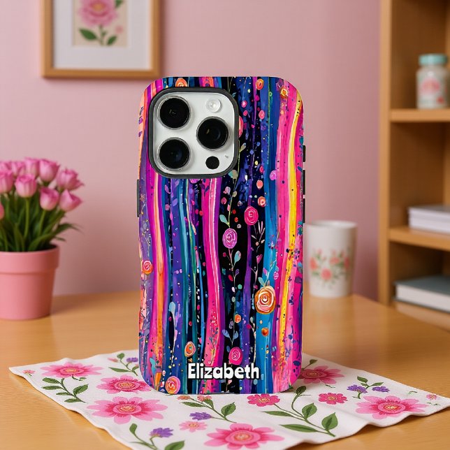 Pastel Roses and Stripes Case-Mate iPhone Case (Creator Uploaded)