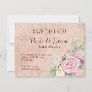 Pastel Roses & Calla Lilies - Save the Date Card