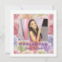 Pastel Roses Photo Invitation