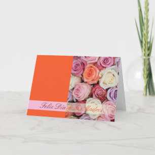 pastel roses spanish mother's day card