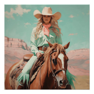 Pastel Roundup:  Cowgirl Wall Art