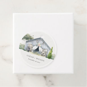 Pastel Rustic Dusky Barnyard Farm Theme Wedding  Favour Tags