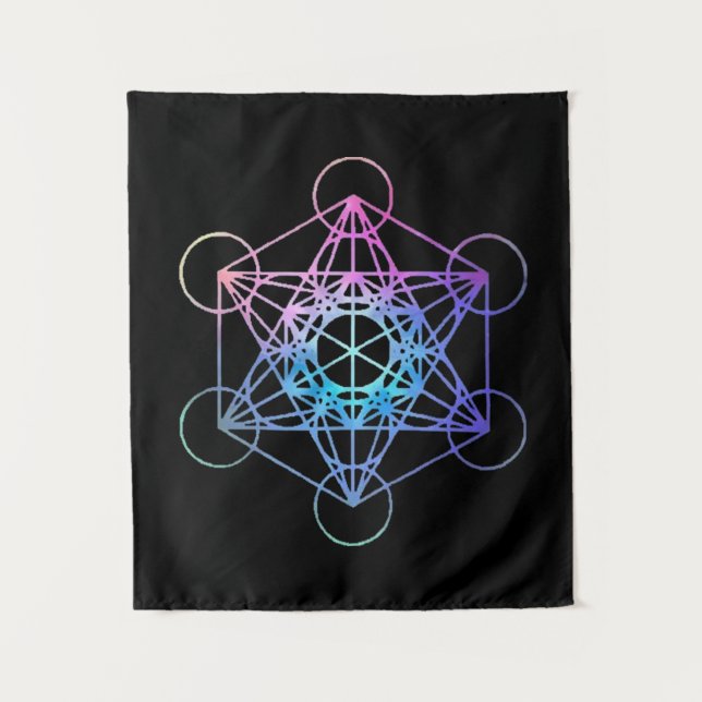 Pastel Sacred Geometry Pattern Tapestry (Front)