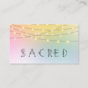 *~*  Pastel SACRED String Lights Psychic Reiki Business Card