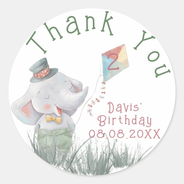 Pastel Safari Animals Personalized Birthday Party  Classic Round Sticker (Front)