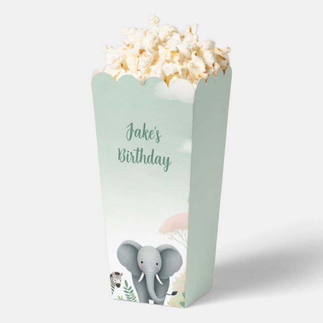 Pastel Safari Jungle Popcorn Favour Boxes (Popped)