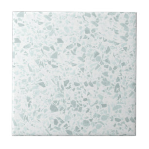 Pastel Sage and Blue Terrazzo Print Tile