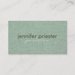 Pastel Sage Green Burlap Linnen Texture Business Card
