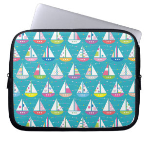 Pastel Sailboat Pattern Laptop Sleeve