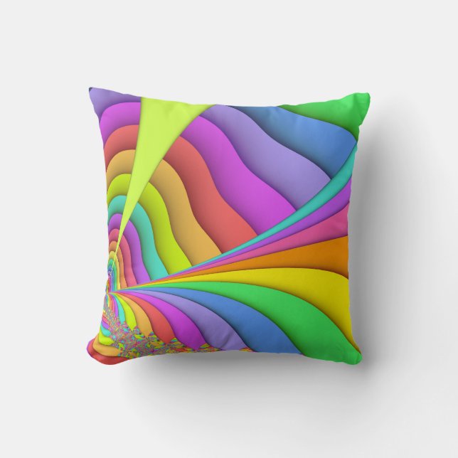 Pastel Sand Art Fractal Throw Pillow (Front)