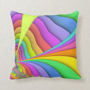 Pastel Sand Art Fractal Throw Pillow