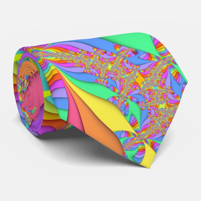 Pastel Sand Art Fractal Tie (Rolled)