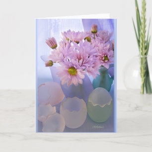 Pastel satin in glass holiday card