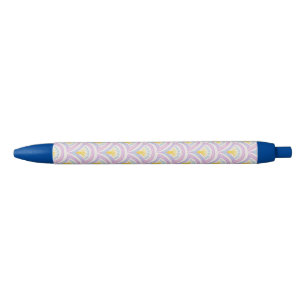 Pastel Scallop Pattern Black Ink Pen