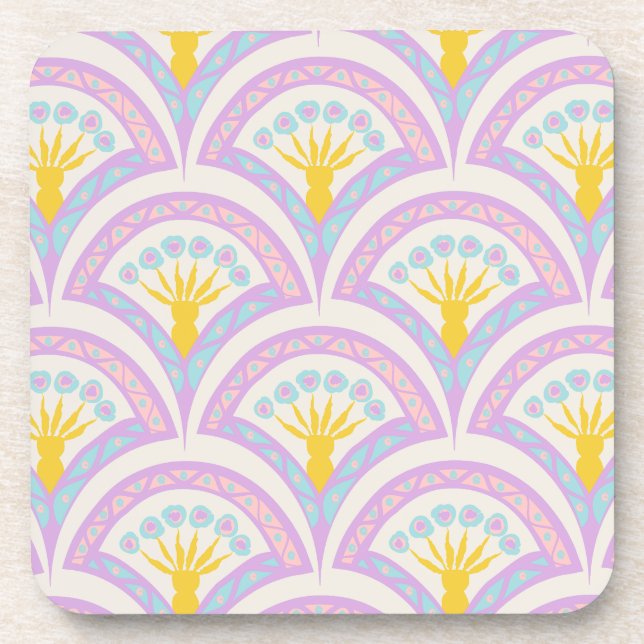 Pastel Scallop Pattern Coaster (Front)