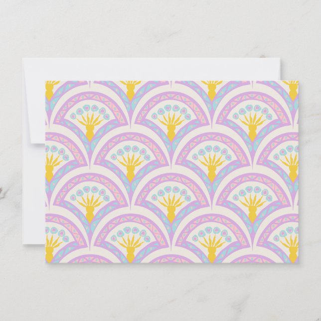 Pastel Scallop Pattern Holiday Card (Front)