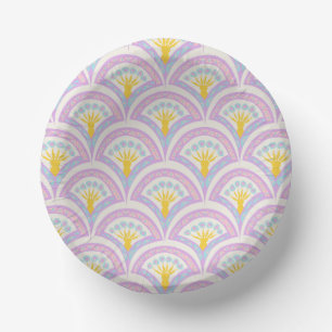 Pastel Scallop Pattern Paper Plate