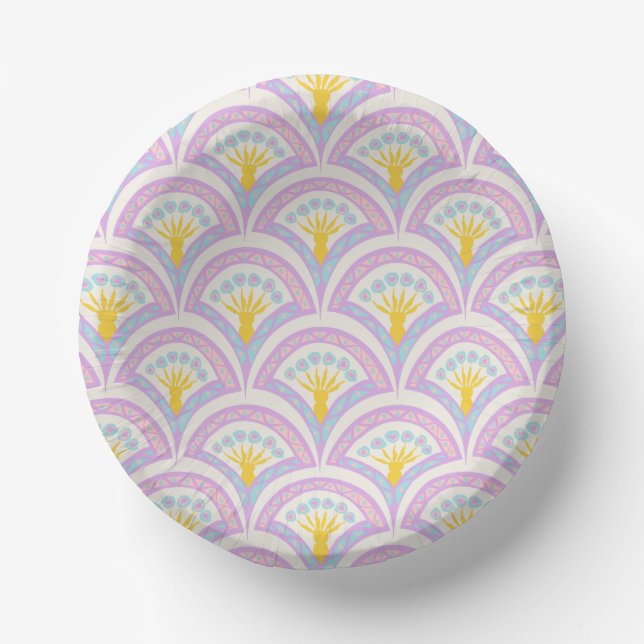 Pastel Scallop Pattern Paper Plate (Front)