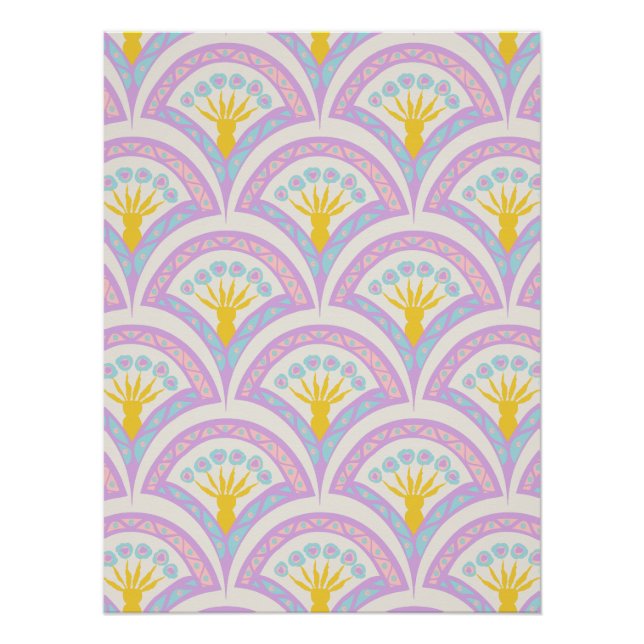 Pastel Scallop Pattern Poster (Front)