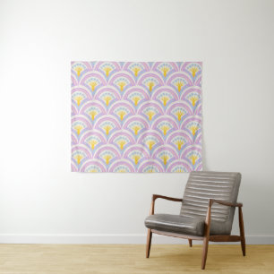 Pastel Scallop Pattern Tapestry