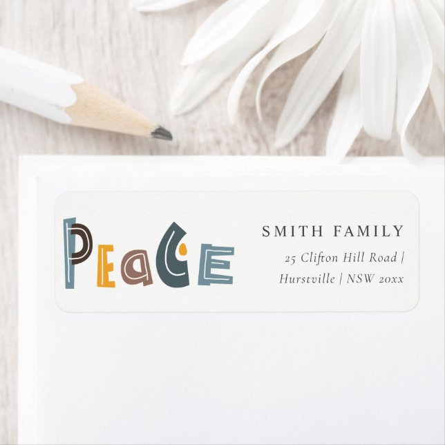 Pastel Scandi Yellow Grey Text Peace Christmas (Insitu)