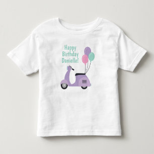 Pastel Scooter & Balloons Personalized T-shirt