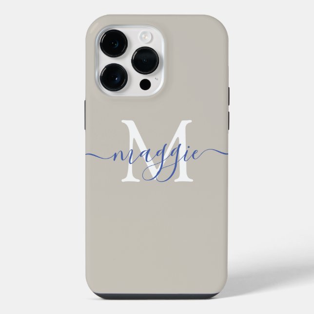 Pastel Script Monogram Case-Mate iPhone 14 Pro Max Case (Back)