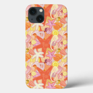 Pastel Sea Creature Pattern iPhone 13 Case