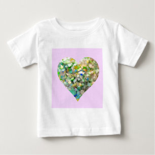 Pastel Sea Glass Heart In Pink Baby T-Shirt