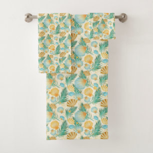 Pastel Sea Shells Bath Towel Set