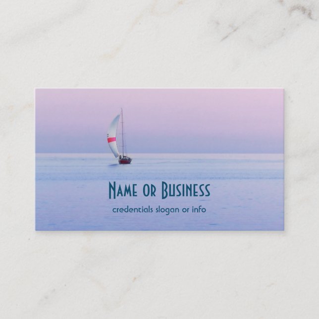 Pastel Seascape with a Sailboat Business Card (Front)