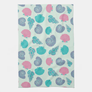 Pastel Seashell Pattern 1 Kitchen Towel