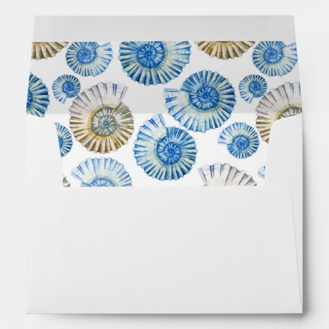 Pastel Seashell Pattern 2 Envelope (Back (Bottom))