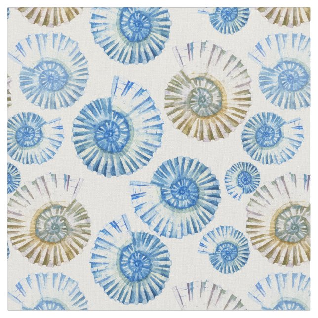 Pastel Seashell Pattern 2 Fabric (Close Up)