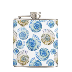 Pastel Seashell Pattern 2 Hip Flask
