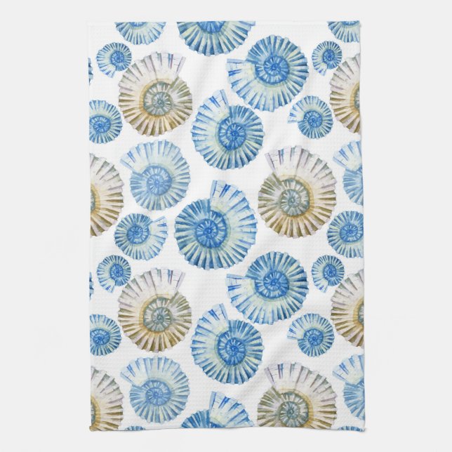 Pastel Seashell Pattern 2 Kitchen Towel (Vertical)