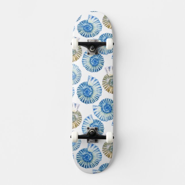 Pastel Seashell Pattern 2 Skateboard (Front)