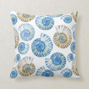 Pastel Seashell Pattern 2 Throw Pillow