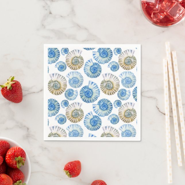 Pastel Seashell Pattern Napkin (Insitu)