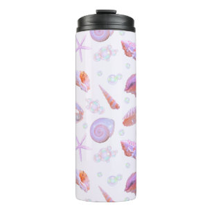 Pastel Seashell & Pearl Ocean Aesthetic Thermal Tumbler