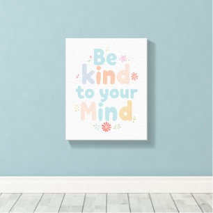 Pastel Self Love Typography Canvas Print
