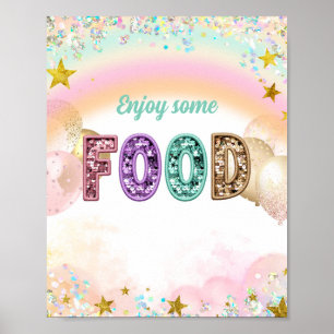Pastel Sequin Glitter Double Birthday Food Sign